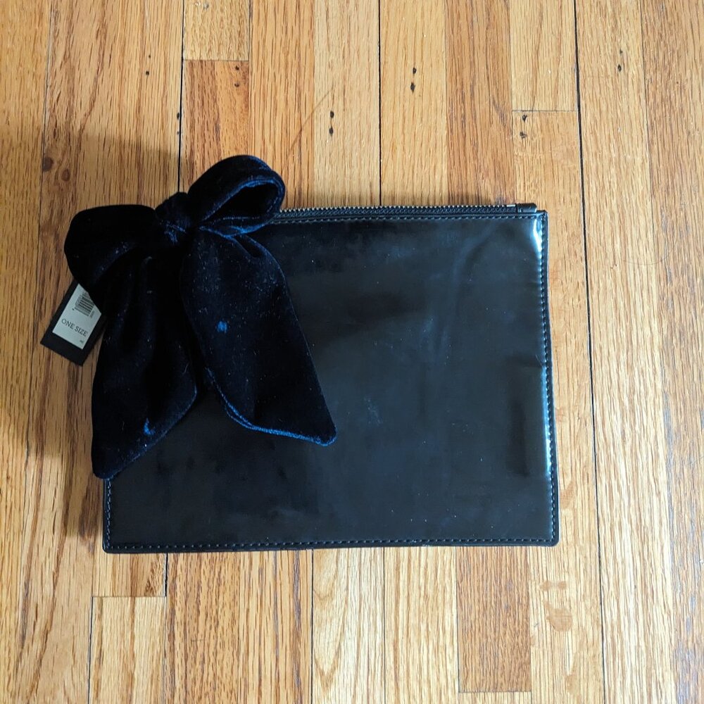 Banana Republic Navy Vinyl Pouch Bag